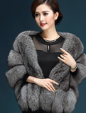 Autumn and winter new fox-like fur shawl, waistcoat, cloak, ladies'pockets