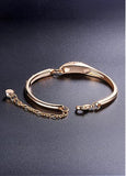 Cheap Micro Pave Zirconia Wing with Sky Blue Austrian Crystal Gold Plated Alloy Bracelet