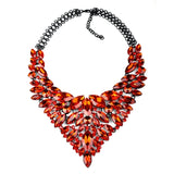 Fathion Exaggerated Rhinestone Feather Necklace