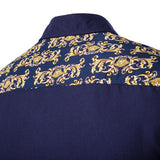 Printing Designer Shirts for Men Casual Stylish Stitching Button Up 
