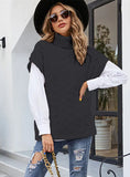 WOMEN TURTLENECK TWIST SLEEVELESS PULLOVER SWEATER