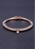 Simple Micro Pave AAA Zirconia Zipper, Rose GoldGold Plated Bangle