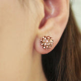 Cheap Gold Spike Crystal Spherical Earrings