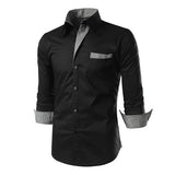 Slim Checked Button Up Designer Business Casual Fashion Shirts for Men