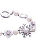 Pearl Link Toggle Bracelet Rhinestone Faux 