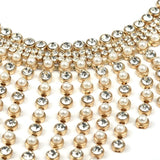 Cheap Rhinestone & Pearl Design Short Necklace