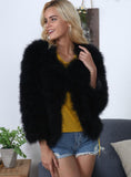 Women Leisure Coat Female Faux Fur Ostrich Hair 