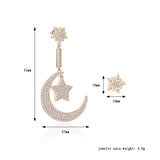 Hot Sale Full Drill Star Moon Ear-Hook Stud Earrings