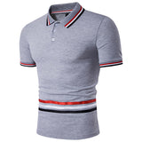 Collar Slim Fit Casual Polo Shirts Short Sleeve Turn-down 
