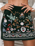 Queenly Embroidered Tasselled Short Skirt Bottom