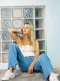 Sweet Waist Wide Legs Jeans Pants Bottoms