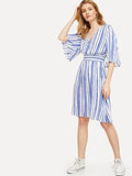 Split Floral Print Flowy Party Dress