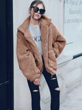 Warm Zip Up Fluffy Winter Coat