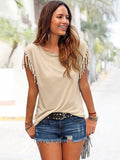Princess Round Neck Tassels Cotton T-Shirt 8 Colors