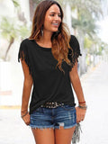 Princess Round Neck Tassels Cotton T-Shirt 8 Colors
