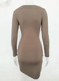 V-Neck Sheath Mini Women Bodycon Dress Spring 