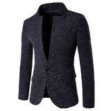 Collar Slim Business Woolen Blazers for Men Casual Fashion Printing Stand 