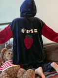 WINTER HOODED PAJAMAS GIRL CUTE CARTOONSTRAWBERRY