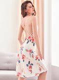 IMITATION SILK PAJAMAS LONG SLING NIGHTDRESS