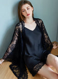 SILK SLING NIGHTGOWN TWO-PIECE SUIT