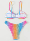 MULTICOLOR GRADIENT CABLE SEXY BIKINI