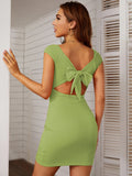 SOLID COLOR SUSPENDER SEXY DRESS