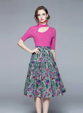 RETRO SWING SKIRT+IRREGULAR KNITTED TWO-PIECE SUIT