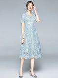 LACE SHORT SLEEVE SUMMER DRESS