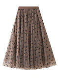 MOSAIC FLOCKING BOW GAUZE SKIRT