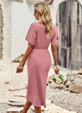 SOLID COLOR OFF THE SHOULDER LONG DRESS