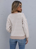 JACQUARD ROUND NECK PULLOVER SWEATER