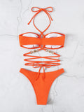 SEXY PEARL BIND NECK BEACH BIKINI