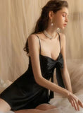 SILK BOW SKATING SILK NIGHTDRESS