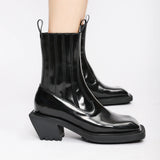 ELASTIC SQUARE HEAD HIGH HEEL BOOTS