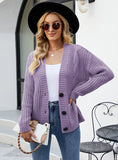 WOMEN THICK TWIST BUTTON CARDIGAN COAT