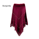 FRINGE COLLAR BEADED SHAWL CLOAK