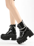 PEARL CHAIN THICK BOTTOM SIDE ZIPPER WOMEN'S BOOTS