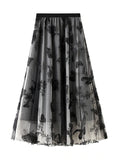 BUTTERFLY MESH MEDIUM LONG SKIRT