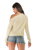 KNITTED LONG SLEEVE PULLOVER SWEATER