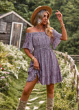 LEOPARD LEISURE OFF THE SHOULDER DRESS