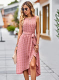 JACQUARD SLEEVELESS VEST LONG DRESS