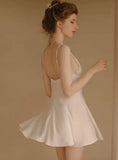 SUSPENDERS COMFORTABLE ICE SILK NIGHTGOWN