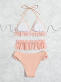 DIAMOND BACKLESS THREE-PIECE BEACH BIKINI