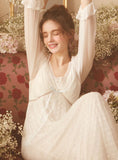 WHITE HOME LONG NIGHTGOWN PRINCESS DRESS