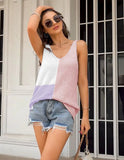 COLOR CONTRAST LADIES KNITTED TOP