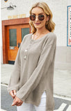 LONG SLEEVE PULLOVER LOOSE ROUND NECK SWEATER