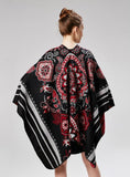 WOMEN ETHNIC FLOWERS SHAWL LARGE CLOAK