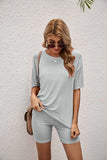 CASUAL SOLID COLOR SHORTS TWO-PIECE SUIT