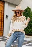 RETRO ROUND NECK PULLOVER SWEATER