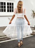 A-LINE MESH PERSPECTIVE DRESS